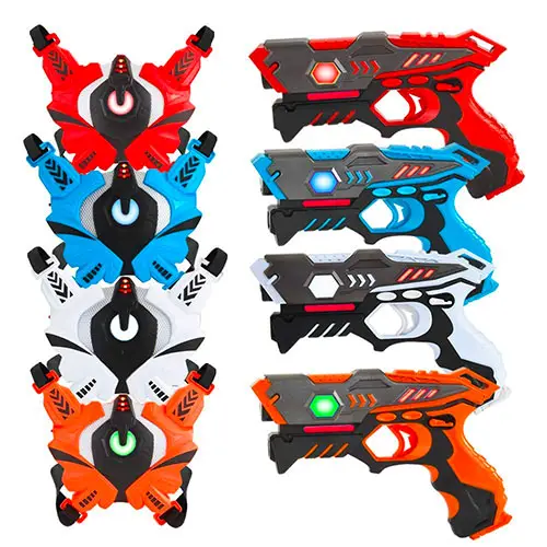 MOONTOY Laser Gun and Vests Set of 4-Laser Tag Guns for Kids And Adults Play