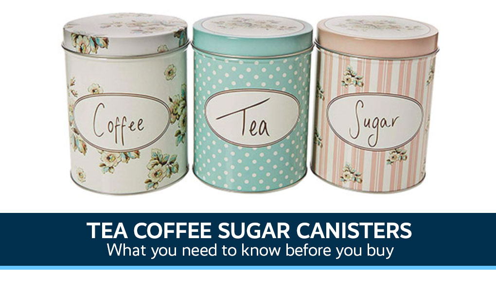 multi coloured tea coffee sugar canisters