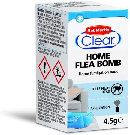 Bob Martin Clear K0242 Clear Home Flea Bomb Killer Fumigation Pack, 4.5g, One Size