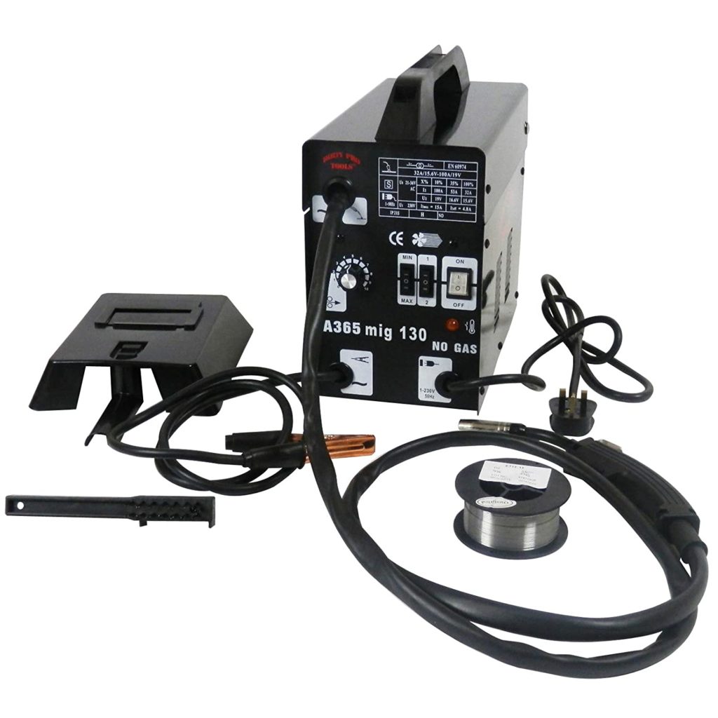 Dirty Pro Tools™ Professional Mig 130 Welder Gasless 120A 120 Amp 240V No Gas with Mask & Welding Weld Wire with Accessories