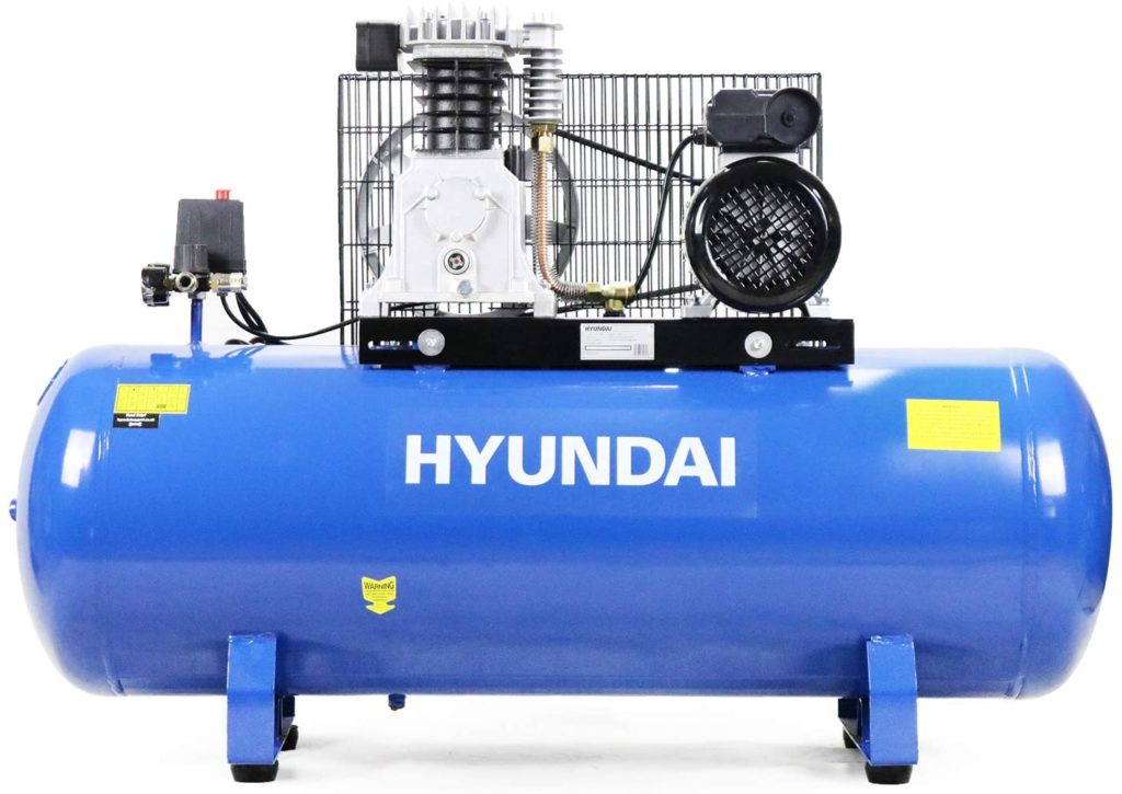 Hyundai HY3150S 150L Litre Belt Drive Electric Air Compressor 14cfm 145psi 10bar, 3hp, Air Compressor, Blue