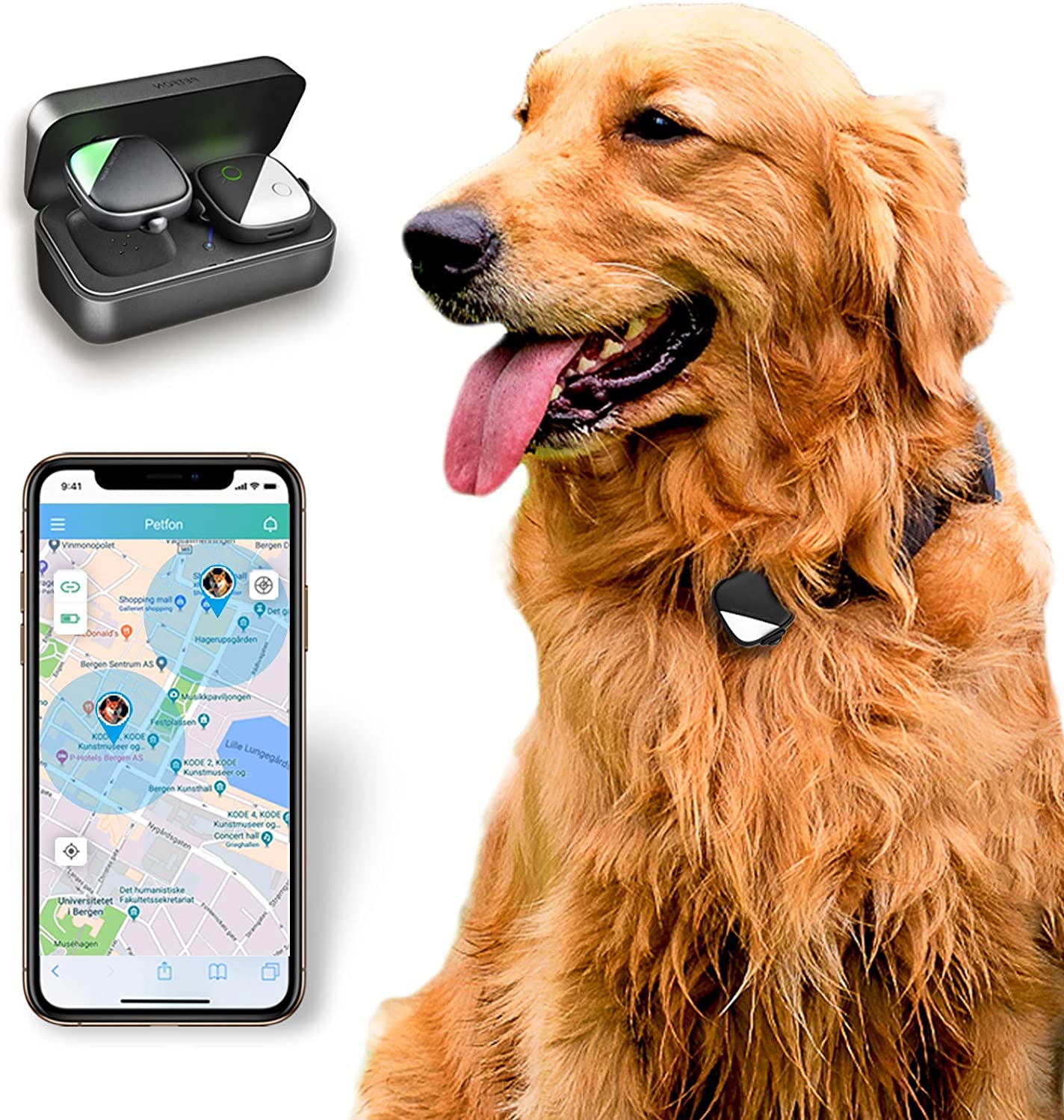 Pet GPS tracker for dogs pets No monthly fee real-time tracking device Anti-lost monitor(Only for Dog)