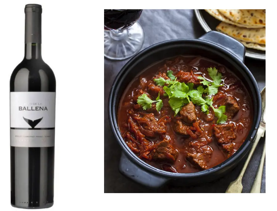 red wine with curry Uk