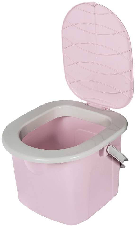BranQ - Home essential Unisex_Adult Toilette Camping, Mobile Toilet, Pink, 15,5l
