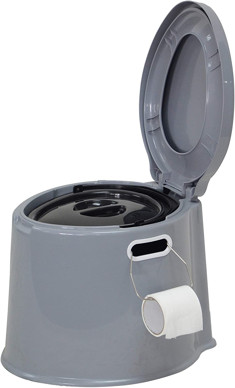 Denny International 【LIGHT WEIGHT】 Large 6L Compact Portable Toilet Potty Loo with Washable Basket and Toilet Roll Holder for Pool Party Camping Caravan Picnic & Festivals