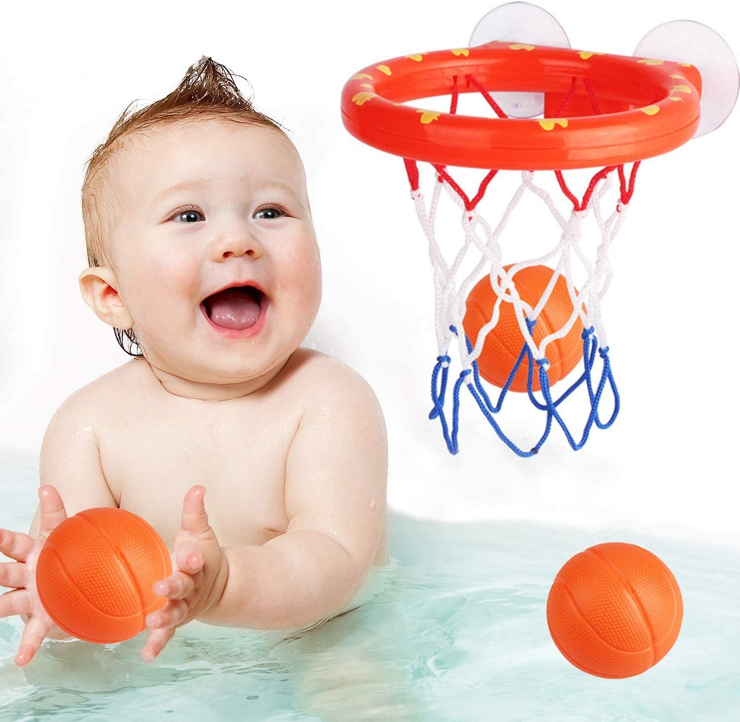 Basketball Hoop and Ball Bath Toy Set Addmos