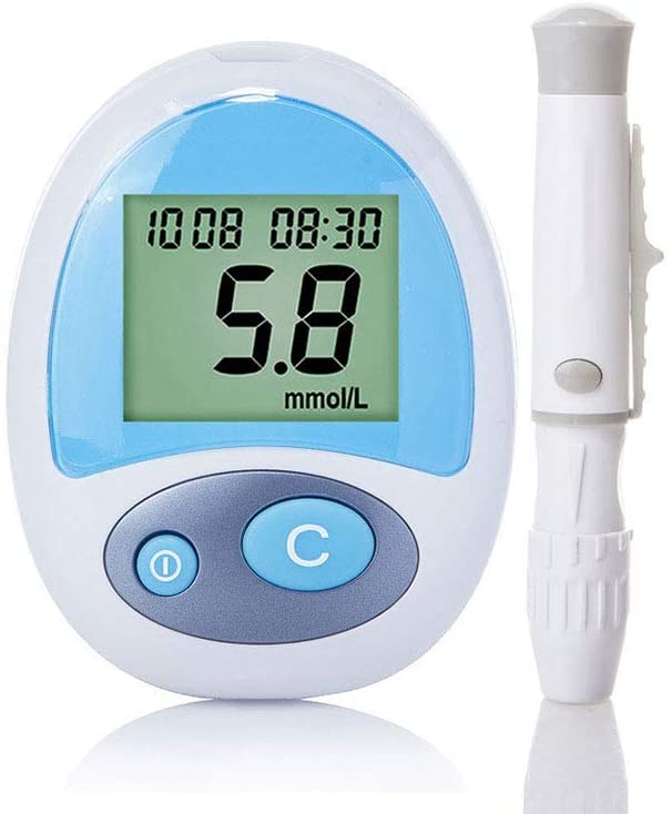 DZWJ Blood Glucose Monitor Meter, Blood Sugar Tester with 50 Codefree Test Strips and 50 Lancets - in Mmol/L 