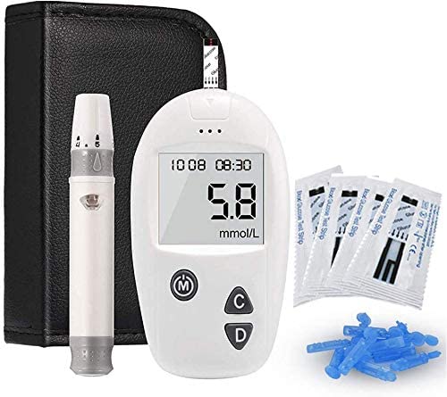 Diabetes Testing Kit Blood Glucose Monitor with Strips and Lancets, Lancing Device and Case - One Touch Eject Glucometer, mg