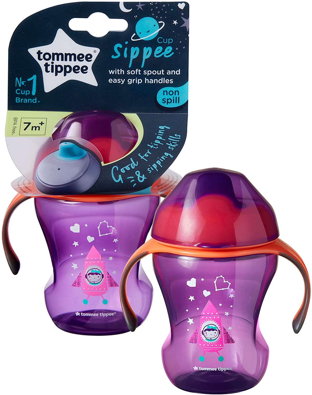 TommeeTippee Training Sippee Cup, 7 Months Plus, Purple