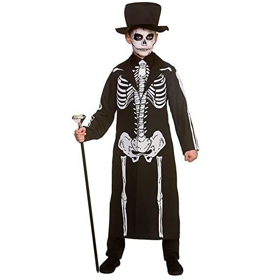 Kids Boys Day of the Dead Skeleton Halloween Fancy Dress Costume