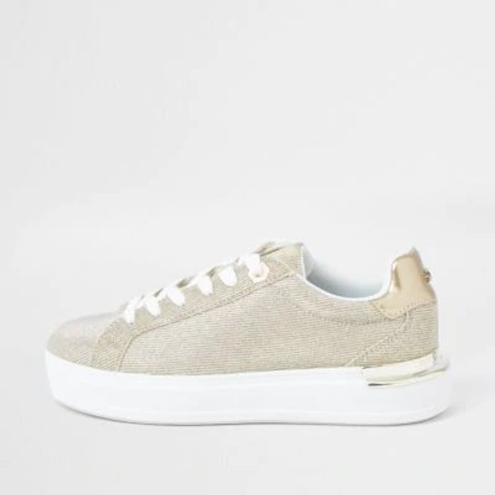 Big Sale on Gold Metallic Lace up Trainers in just £17 Eyes